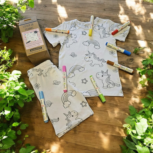 Magical Unicorn - Girls - Age 5-6 Years Colour-in Pyjamas