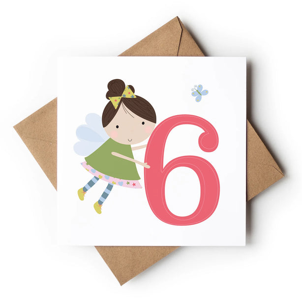 Age 6 Birthday Girl Greeting Card