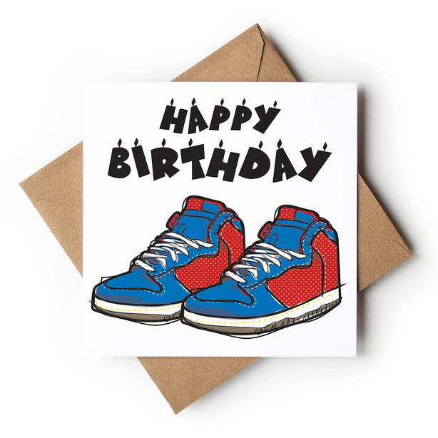 Red And Blue Sneakers Greeting Card