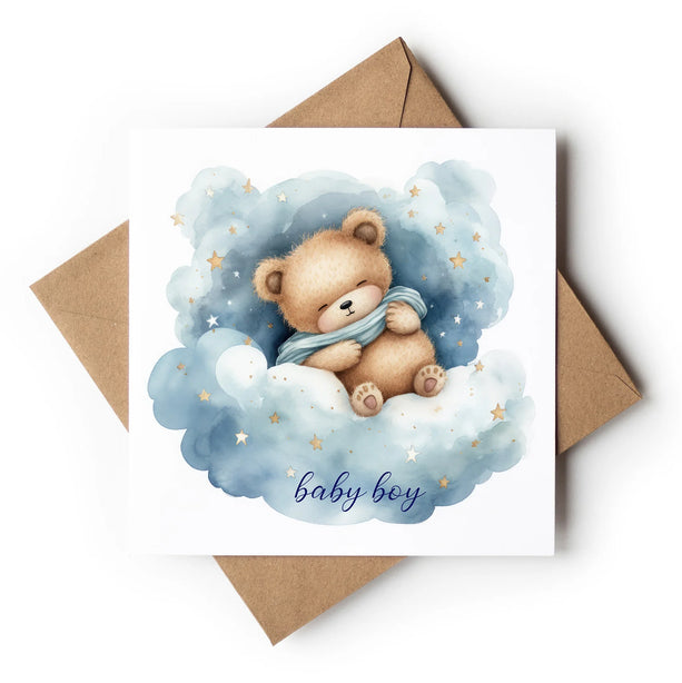 Baby Bear Boy Greeting Card