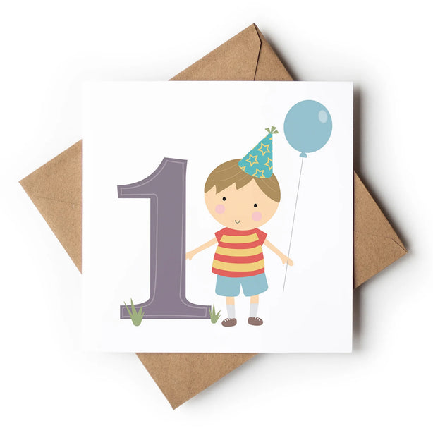 Age 1 Birthday Boy Greeting Card