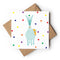 Blue Llama With Dots Greeting Card