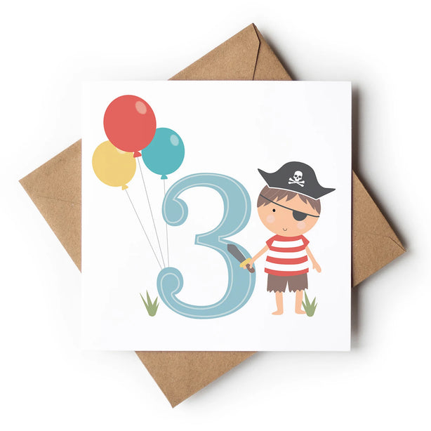 Age 3 Birthday Boy Greeting Card