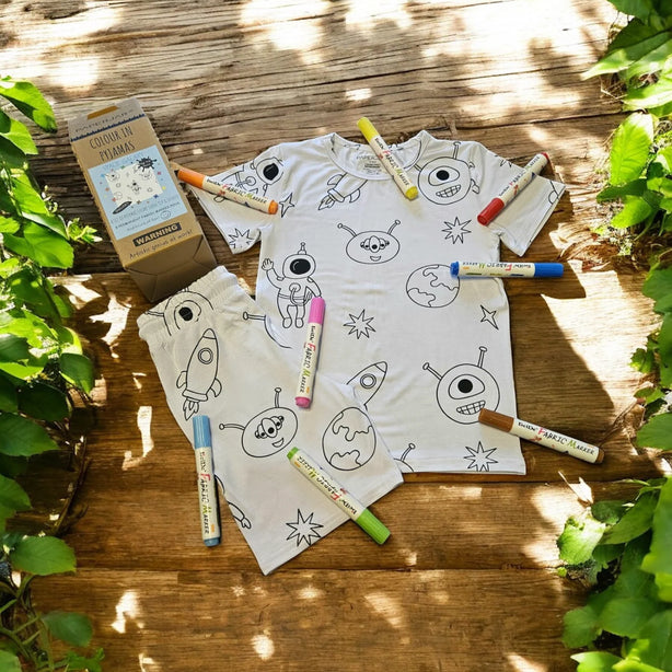 Space Galaxy - Boys - Age 5-6 Years Colour-in Pyjamas
