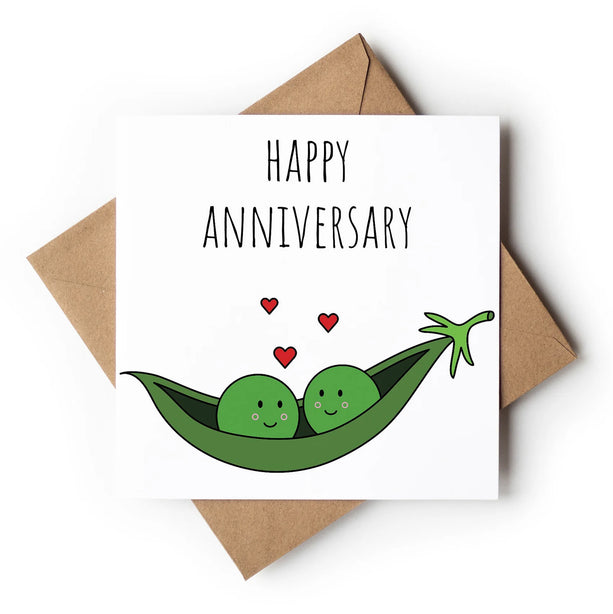 Happy Anniversary Peas In A Pod Greeting Card