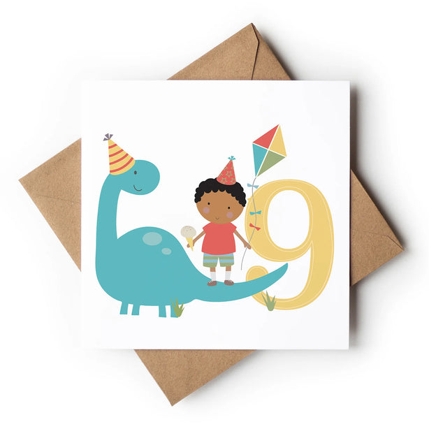 Age 9 Birthday Boy Greeting Card