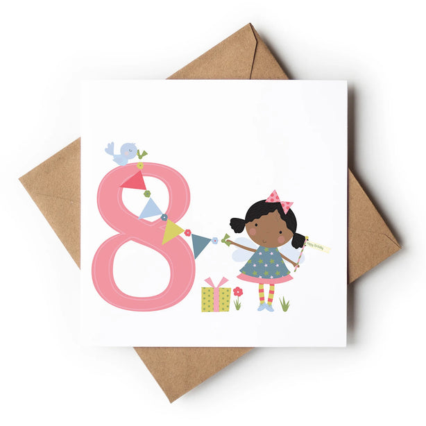 Age 8 Birthday Girl Greeting Card