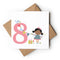 Age 8 Birthday Girl Greeting Card