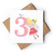Age 3 Birthday Girl Greeting Card