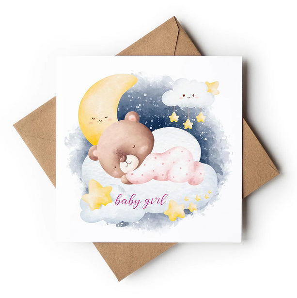 Baby Bear Girl Greeting Card