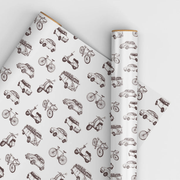 Retro Transport Wrapping Paper