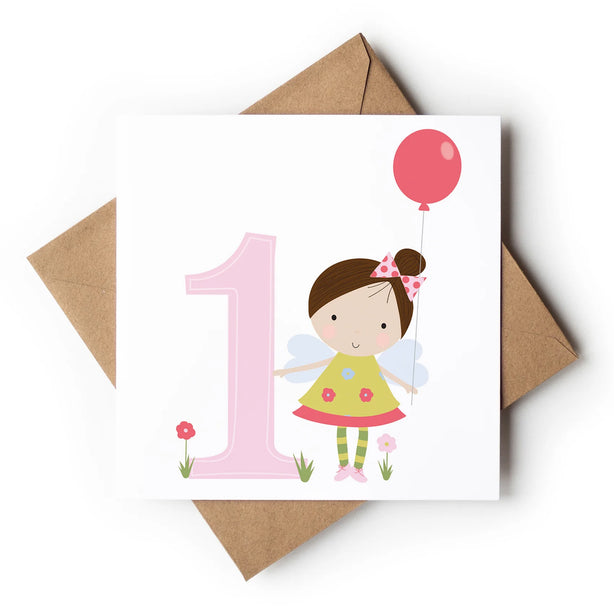 Age 1 Birthday Girl Greeting Card