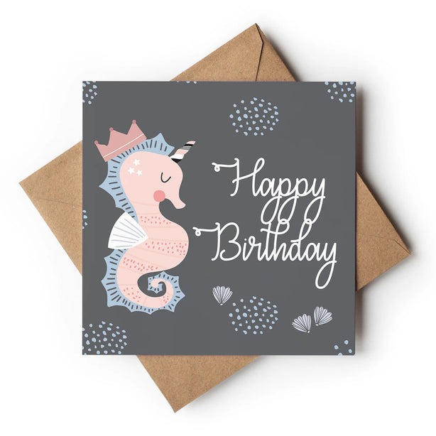 Seahorse Unicorn Greeting Card