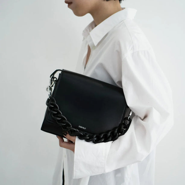 X Nihilo Hardy Leather Crossbody Bag Black