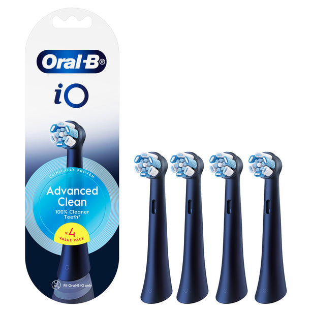Oral-B iO Ultimate Clean Toothbrush Heads, Black, Pack of 4 Counts