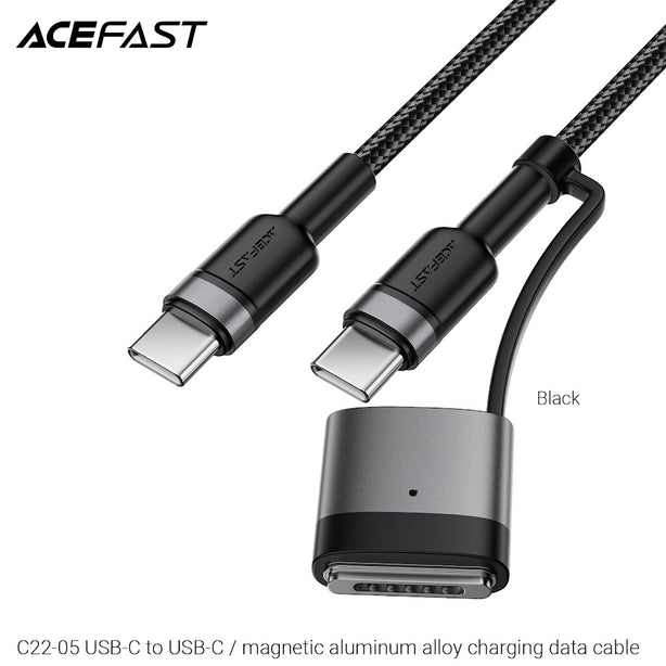 Acefast C22-05 MAG3 2-in-1 Charging Data Cable - Black