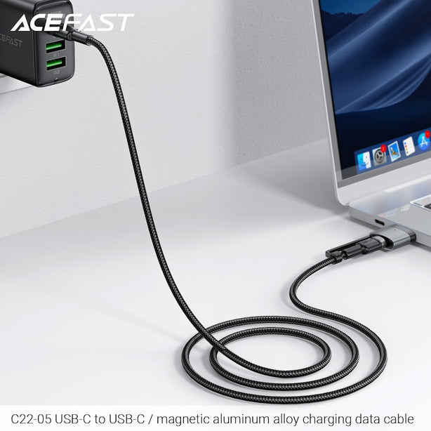 Acefast C22-05 MAG3 2-in-1 Charging Data Cable - Black