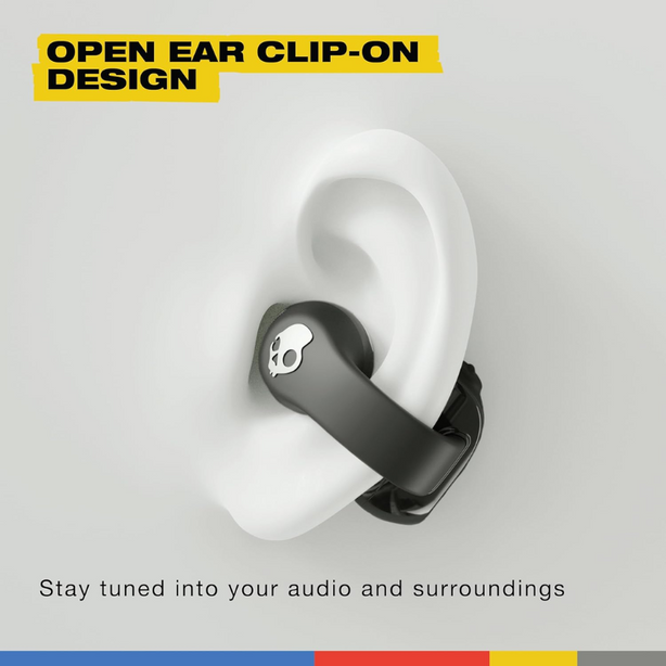 Skullcandy Push 720 Open Wireless Open Ear Bluetooth Earbuds-Black/Silver