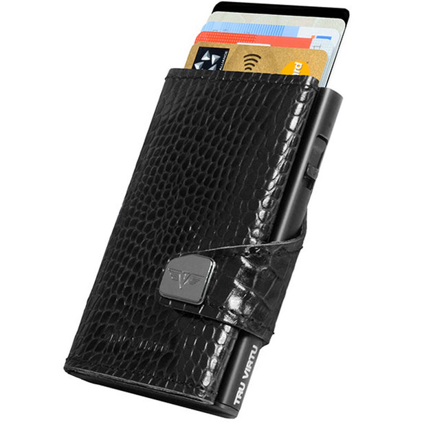 Tru Virtu Wallet Click & Slide Croco Black