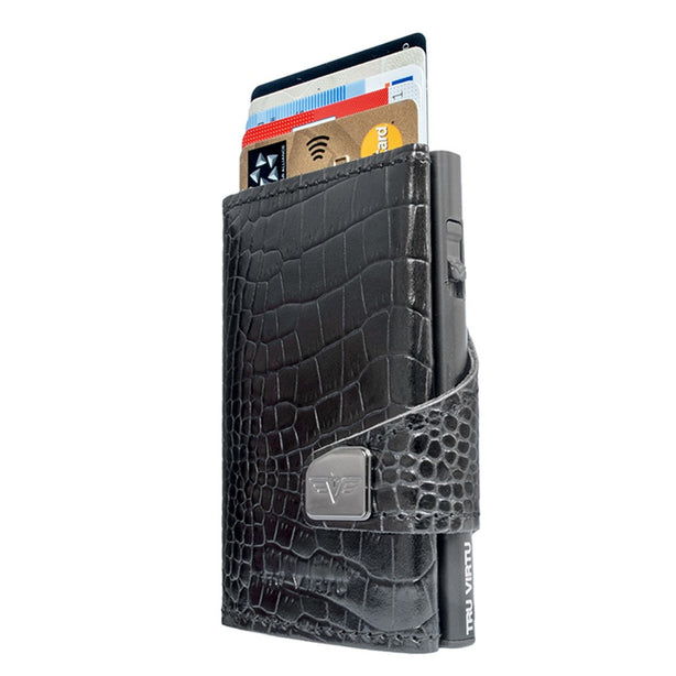 Tru Virtu Wallet Click & Slide Croco Black