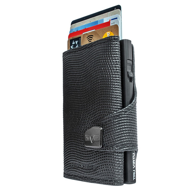 Tru Virtu Wallet Click & Slide Lizard Black