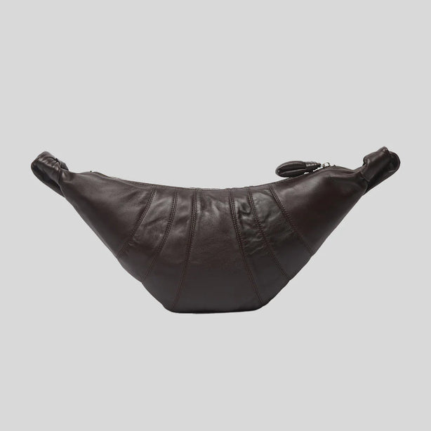 LEMAIRE Small Croissant Bag Soft Nappa Leather Dark Chocolate BG0003LL095