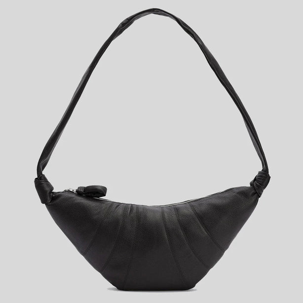 LEMAIRE Medium Croissant Bag Soft Grained Leather Black BG0001LL0018