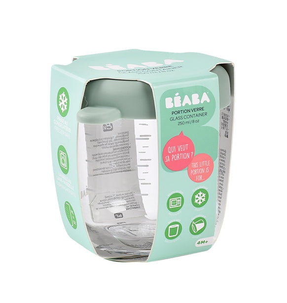 Beaba Glass Jar 250ml - Sage Green