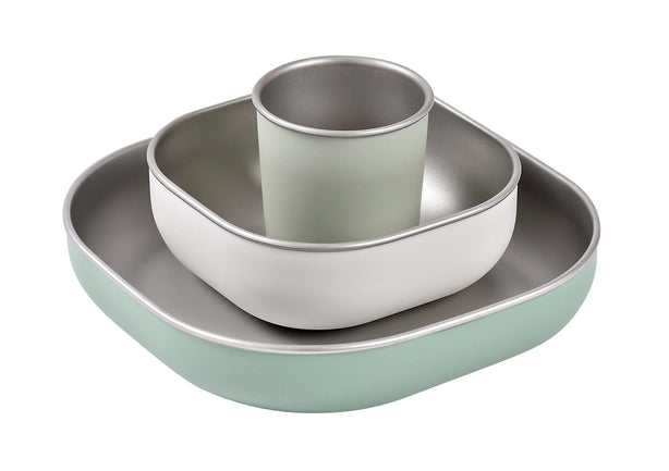Beaba Stainless Steel Meal Set - Sage Green