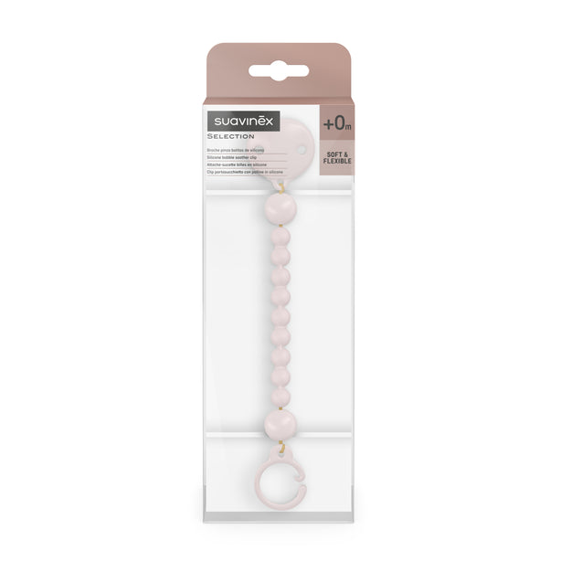Suavinex Colour Essence Silicone Bobble Soother Clip - Rosewater