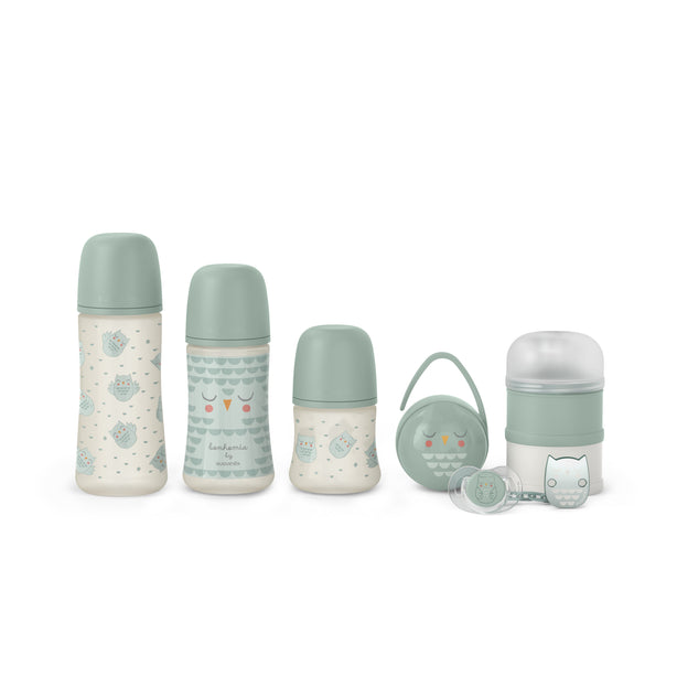 Suavinex Bonhomia Owl Welcome Baby Gift Set 7 pieces - Green