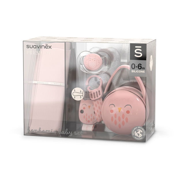 Suavinex Bonhomia Owl Baby Gift Set - Pink