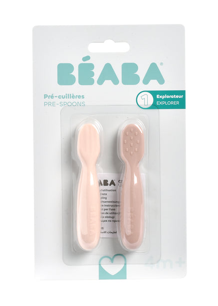 Beaba Silicone Pre-Spoons 2 Pack - Cotton Candy/Sorbet