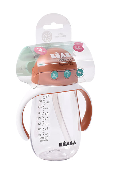 Beaba Straw Cup 300ml - Terracotta