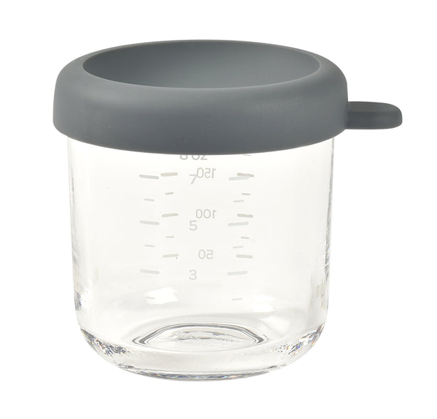 Beaba Glass Jar 250ml - Mineral Grey