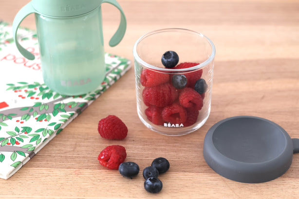 Beaba Glass Jar 250ml - Mineral Grey