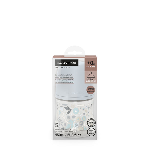 Suavinex Wonderland Baby Bottle SX Pro 150ml Slow Flow 0+ Months - Liberty Blue
