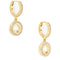 Kate Spade Spot The Spade Pave Huggies Earrings in Clear/ Gold k9175
