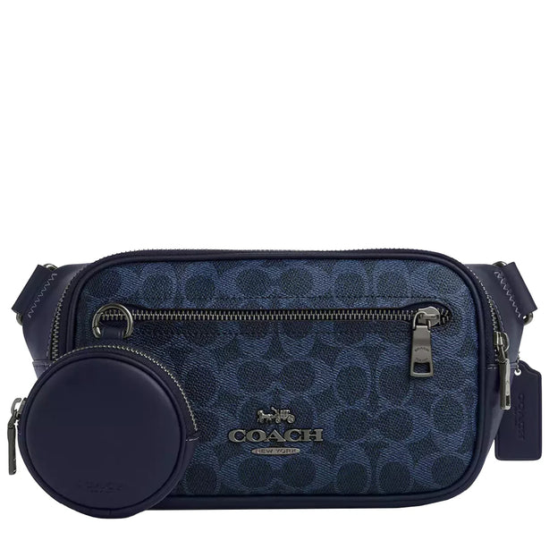 Coach Elias Belt Bag In Signature Canvas - Denim/ Midnight Navy CZ400