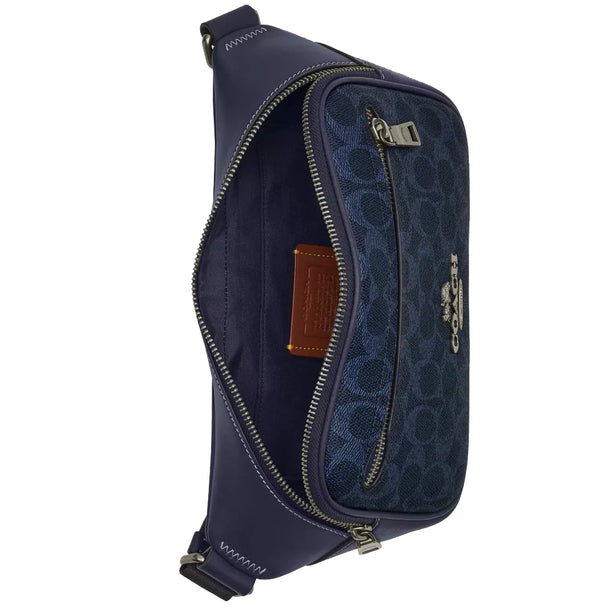 Coach Elias Belt Bag In Signature Canvas - Denim/ Midnight Navy CZ400