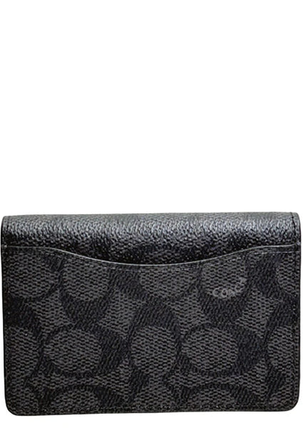 Coach Id Wallet In Signature Canvas - Charcoal/ Black CW367