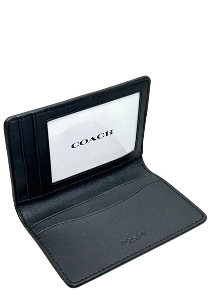 Coach Id Wallet In Signature Canvas - Charcoal/ Black CW367
