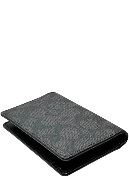 Coach Id Wallet In Signature Canvas - Charcoal/ Black CW367