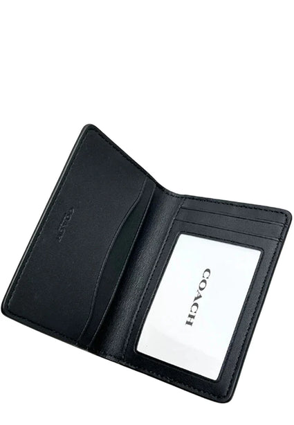Coach Id Wallet In Signature Canvas - Charcoal/ Black CW367