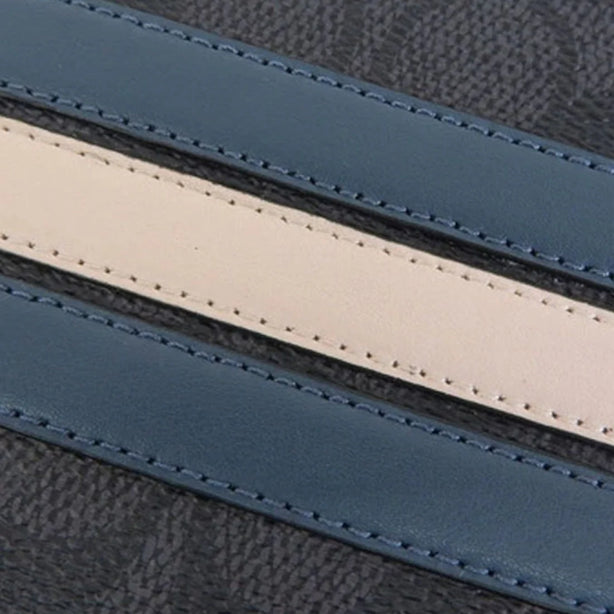 Coach 3 In 1 Wallet In Signature Canvas With Varsity Stripe - Charcoal/ Denim/ Chalk CW385