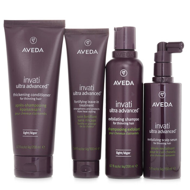 Invati Ultra Advanced 4 Step Light System Set: Light Shampoo 200ml+light Conditioner 200ml+serum 150ml+treatment 100ml - 4pcs