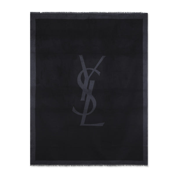 Saint Laurent Black Silk Scarf