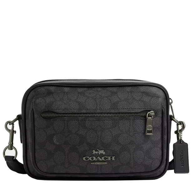 Coach Elias Crossbody Bag In Signature Canvas - Charcoal/ Black CZ401