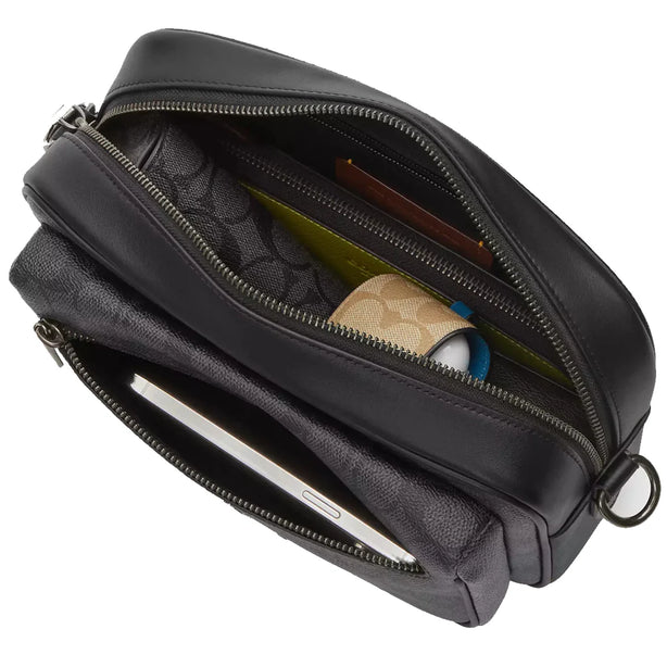 Coach Elias Crossbody Bag In Signature Canvas - Charcoal/ Black CZ401