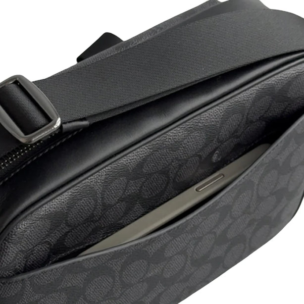 Coach Elias Crossbody Bag In Signature Canvas - Charcoal/ Black CZ401